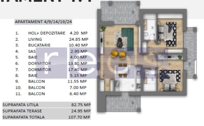 VANZARE -APARTAMENT 3 CAMERE UNIRII -BLOC  NOU - Poză 13