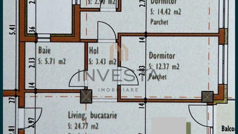 Apartament de 3 camere/constructie 2025/Cartier Marasti - Schiță 2