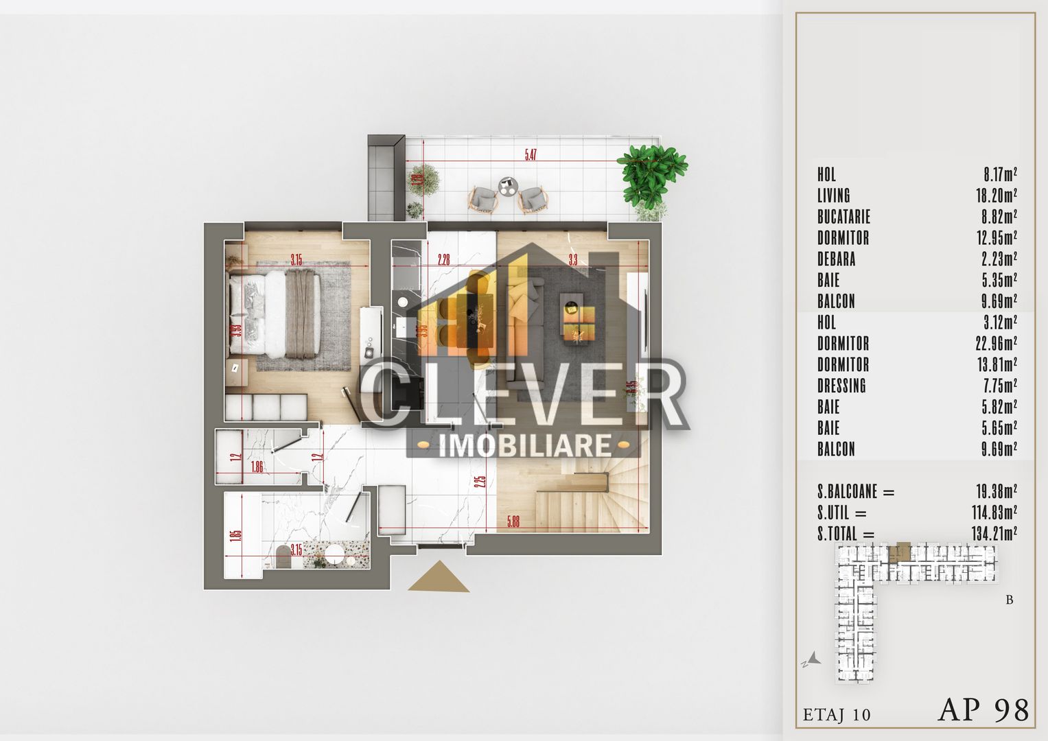 Duplex 4 camere cu Dressing Finisaje Premium Sector 3 - Poză 2