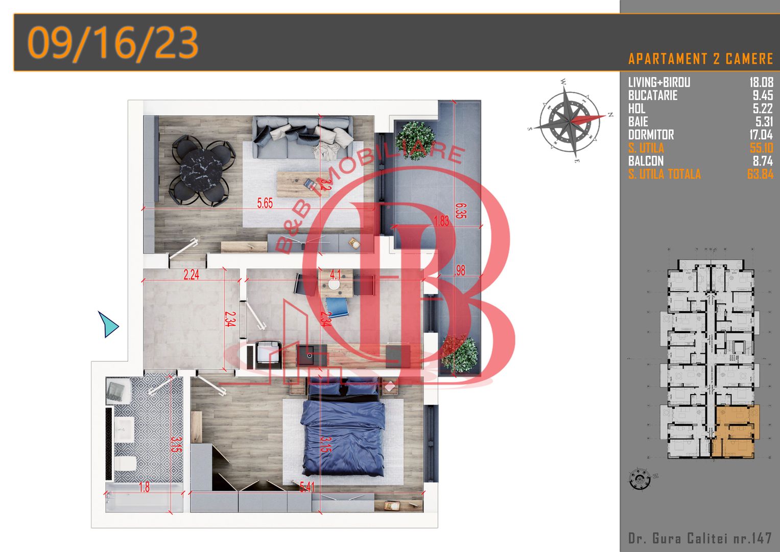 2 camere  - parcare bonus - Titan Pallady comision 0% - Schiță 6
