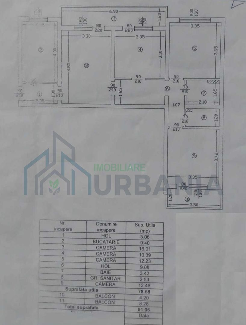 Apartament 4 camere, 91 mp, etaj 4/4, Tătărași, Iași - Poză 8