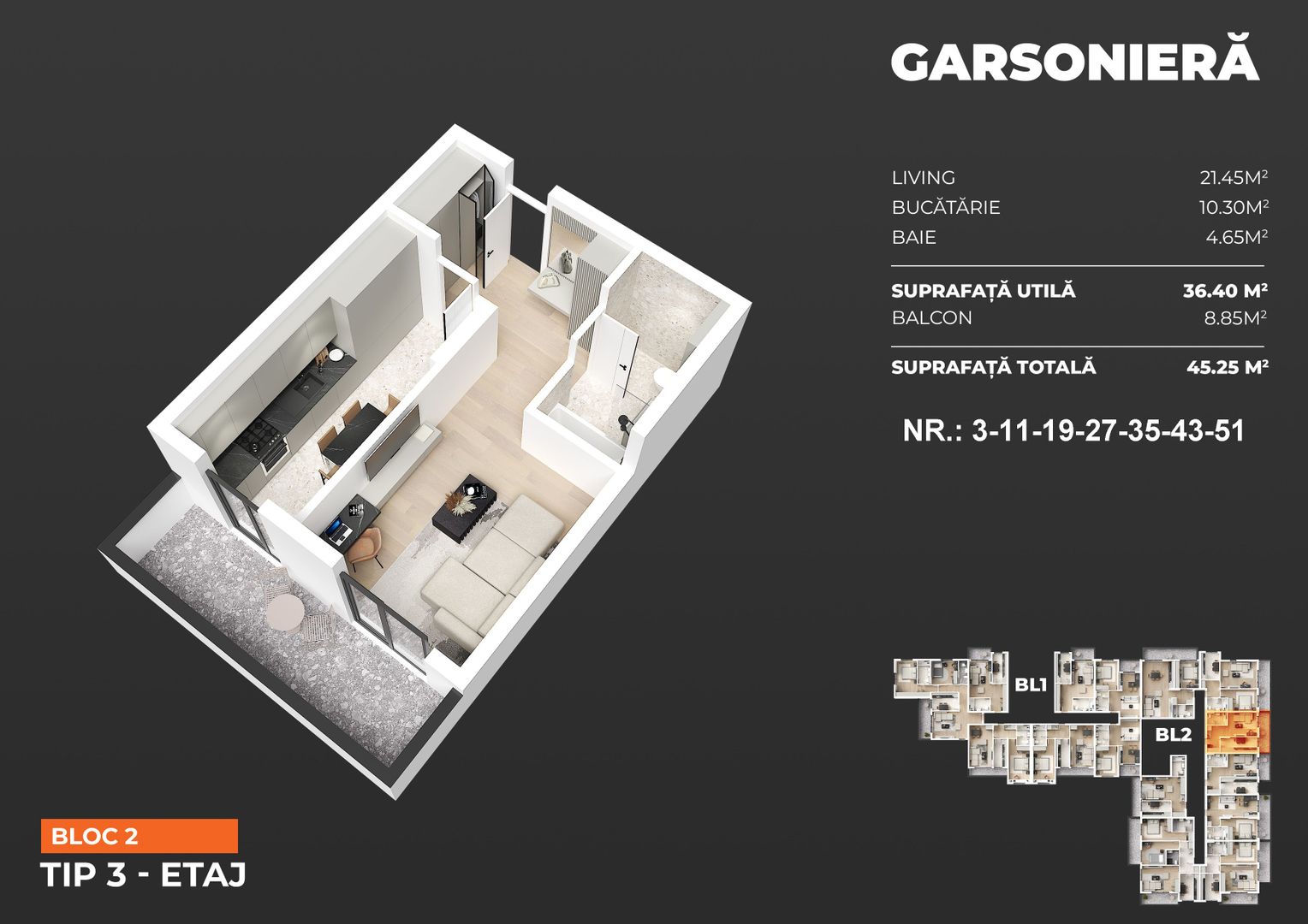 INVESTITIE - Garsoniera Sky Garden Pasarela Berceni - Poză 2