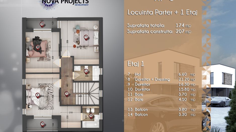 Casa cu HVAC&Pompa de caldura|Ventiloconvectoare |Panouri fotovoltaice - Poză 19