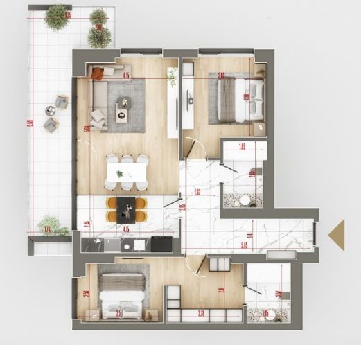 Apartament 3 camere de vanzare - Poză 2