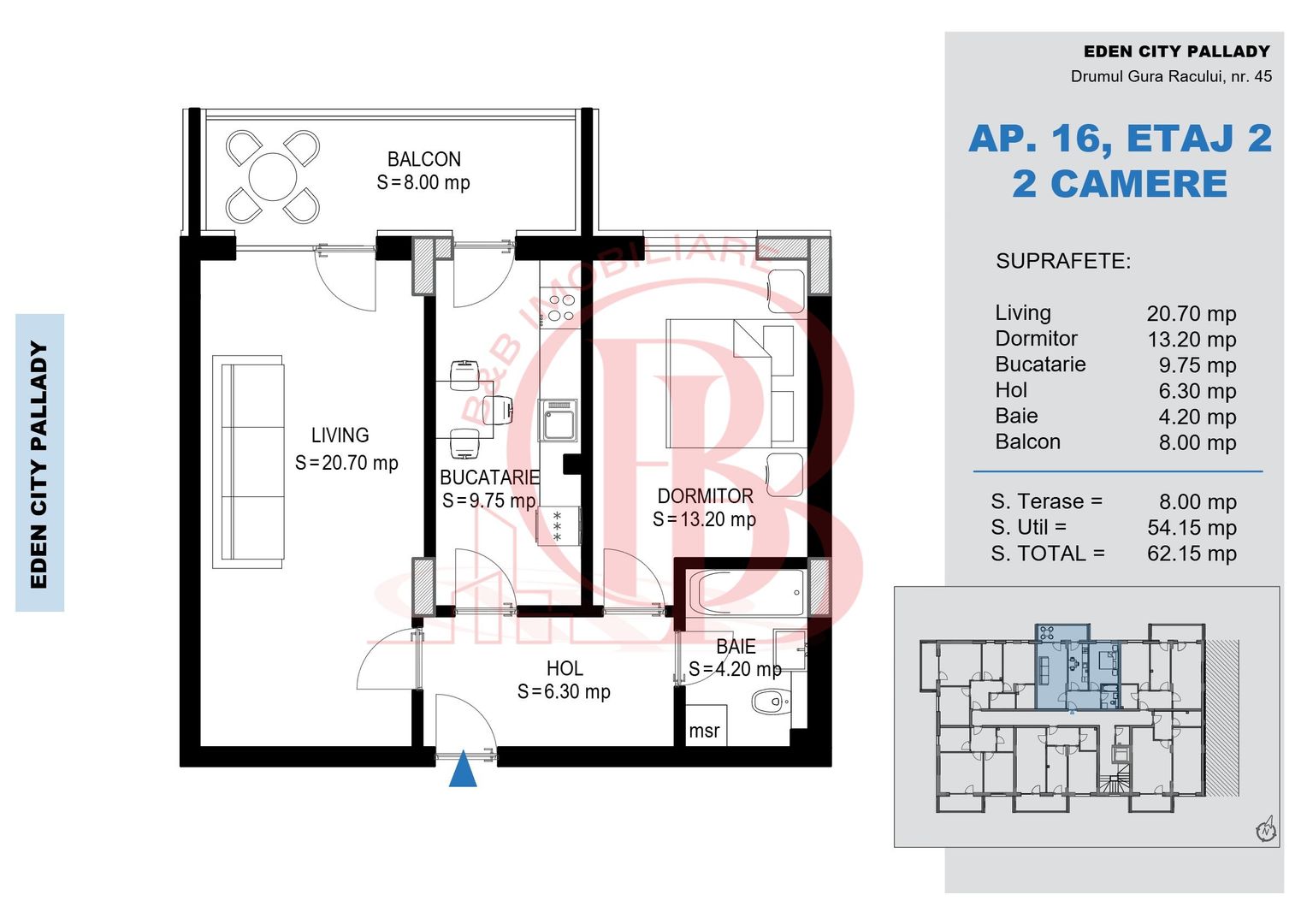Apartament 2 camere Theodor Pallady Metrou Nicolae Teclu - Schiță 2