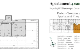 Direct Dezvoltator: Apartament cu 3 Băi și Grădină Privată | Comision 0% - Schiță 12
