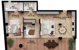 Apartament nou, 3 camere, 264 500 Euro. Comision 0.