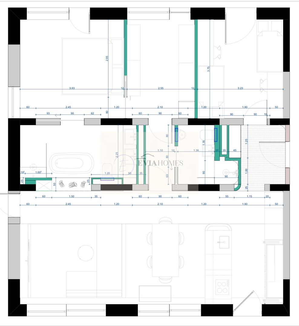 4 camere/Parcare subterană inclusă/Piscina/Jacuzzi/Gradina - Schiță 2