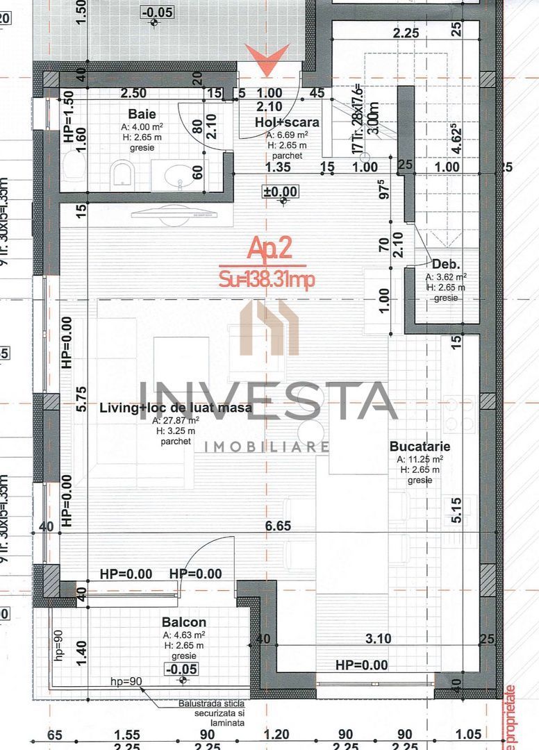 Apartament in vila cu 138 mp utili, Terasa 25 mp + 2 balcoane si garaj - Schiță 2