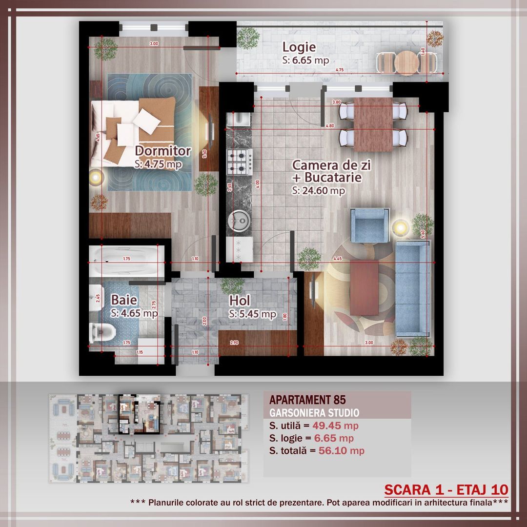 Apartament 2 camere  Titan Pallady Metrou Nicolae Teclu - Schiță 1