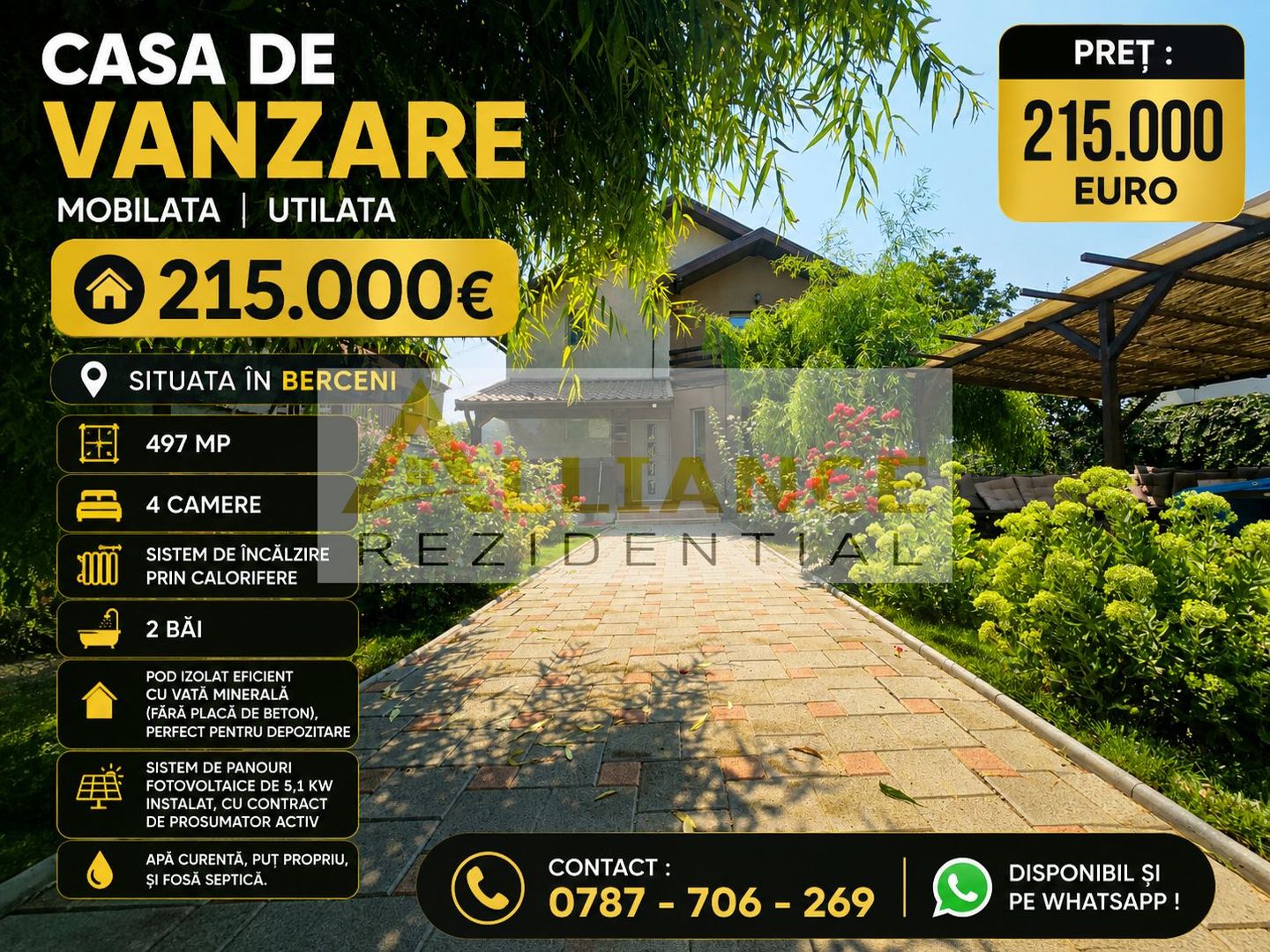 Casa de vanzare | Mobilata Utilata | 4 camere - 215.000€ - Poză 1