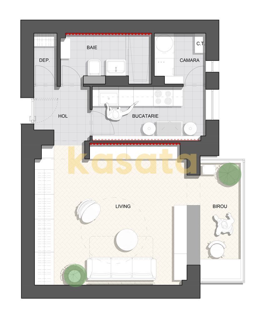OPORTUNITATE | STUDIO MODERN | BLOC 1986 | COLENTINA |CENTRALA PROPRIE - Schiță 13