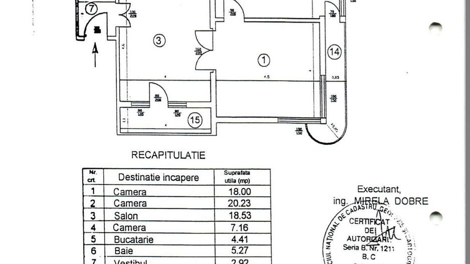 3 CAMERE | BLOC INDIVIDUAL FĂRĂ RISC | CENTRALĂ TERMICĂ | ZONA DACIA - EMINESCU - Schiță 8