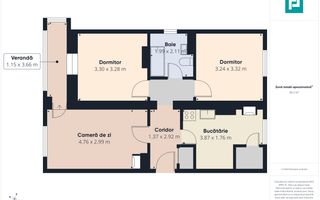 Apartament cu 3 camere zonă centrala în Lipova - Poză 8