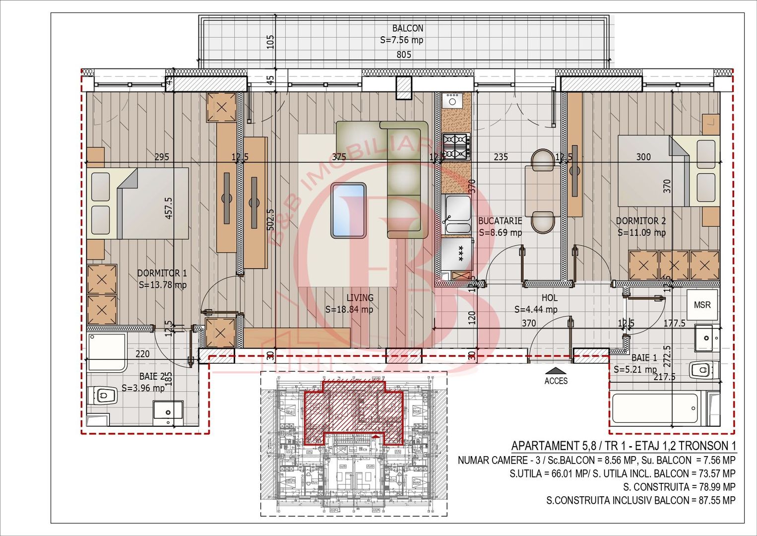 Apartament 3 camere Pallady | Pret Credit Ipotecar Avans 15% - Schiță 9