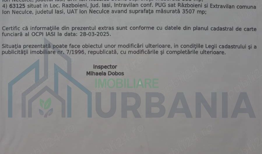 Parcele de teren intravilan construibil în Războieni, Iași – suprafețe disponibile 553 mp, 800 mp și 3.507 mp - Poză 2
