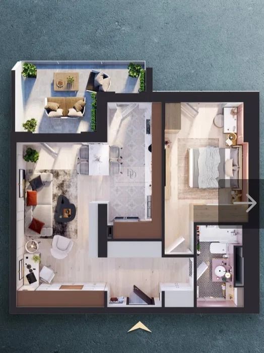 Apartament cu 2 camere | Cartier Iris- noul Mall Rivus - Poză 11