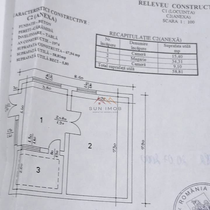Casa 3 camere + Anexe, garaj, teren 2500 m2, an 1974, CT, Magurele, PH - Poză 24