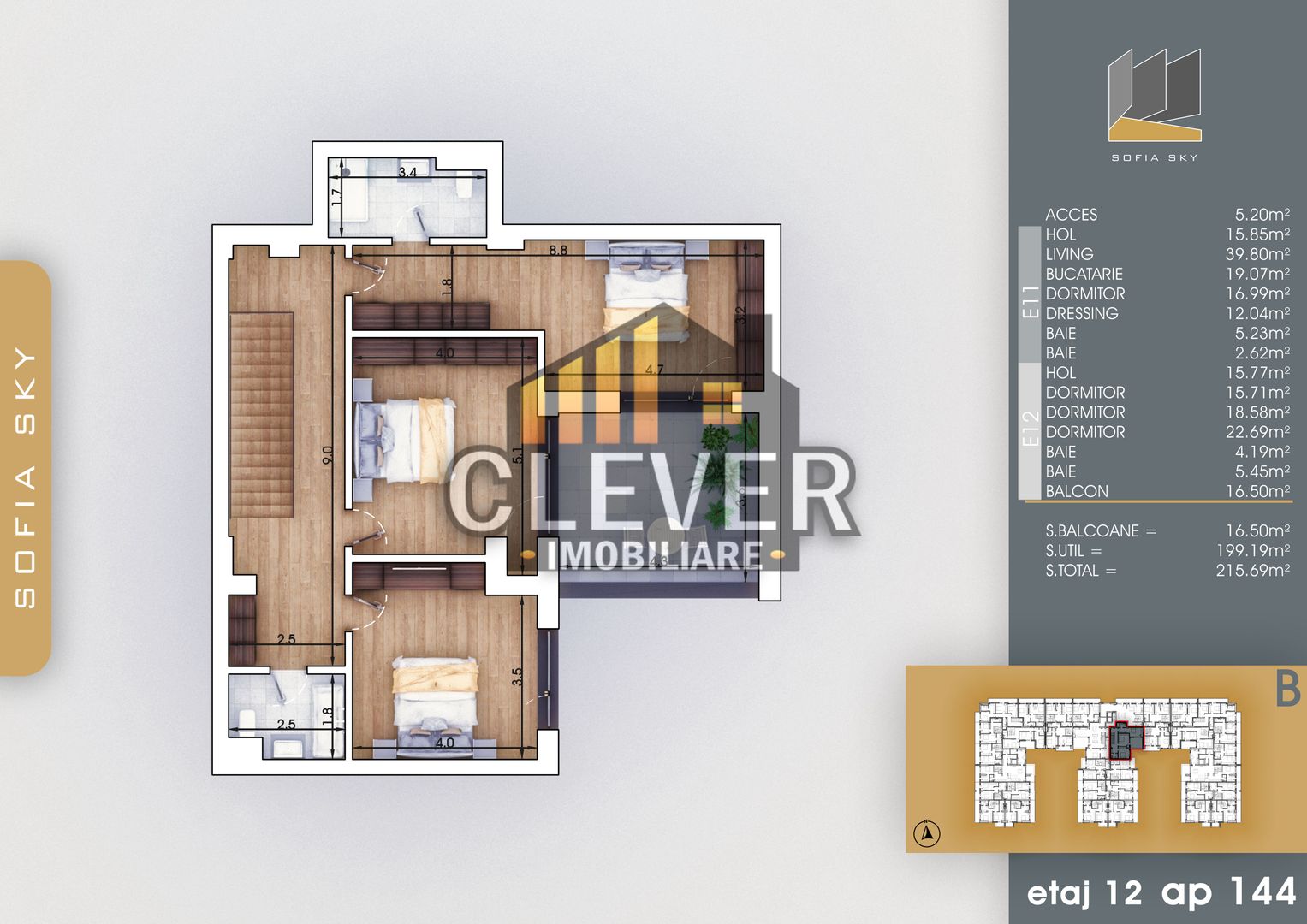 Duplex 5 Camere 215 mp, 4 dormitoare,  4 bai, Pallady - metrou Teclu - Poză 2