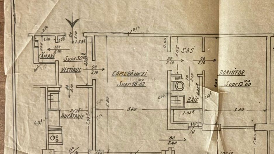 2 Camere - 60 MP | Reabilitat | Mobilat-Utilat | Fără Risc | Tei - Schiță 8