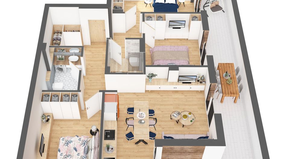 Penthouse 4 camere in bloc nou ARED - Poză 10