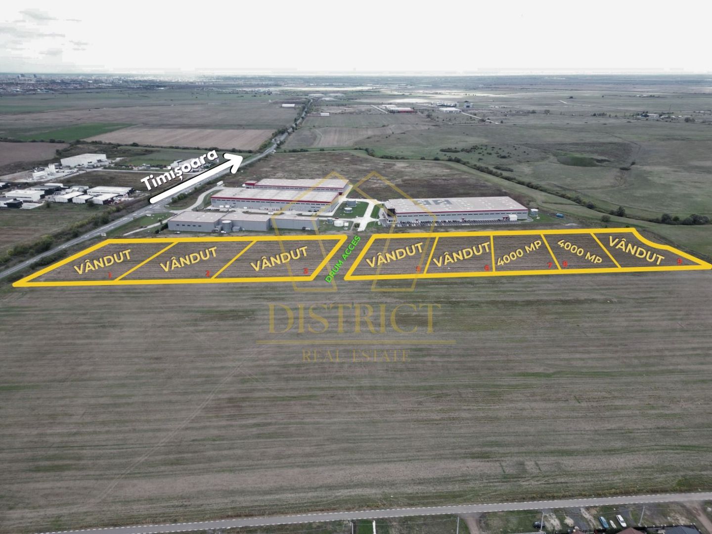 COM 0% Parcele de 4000 mp pentru hale, servicii | Sanandrei - Poză 1