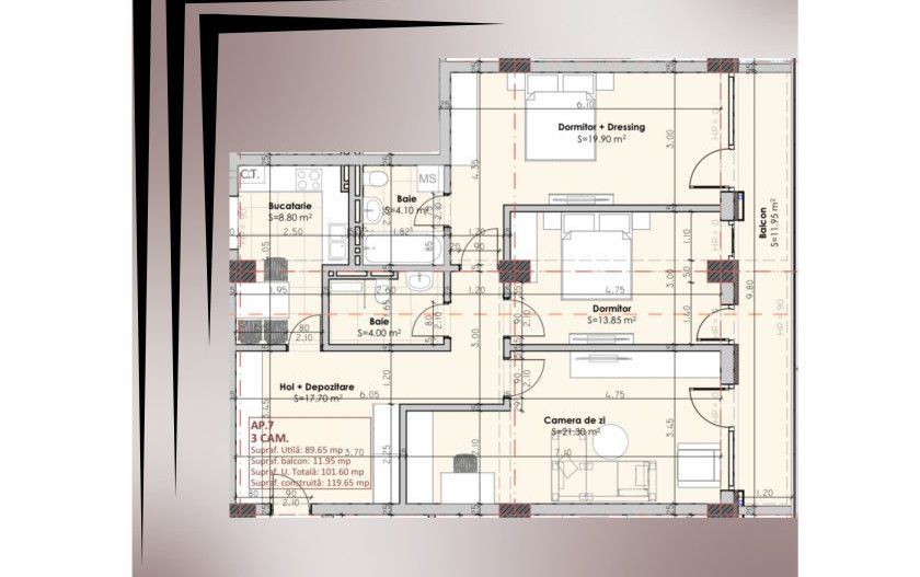 Tomis Nord-Perpetum III -Direct dezvoltator! Apartament cu 3 camere,  bloc nou. - Poză 5