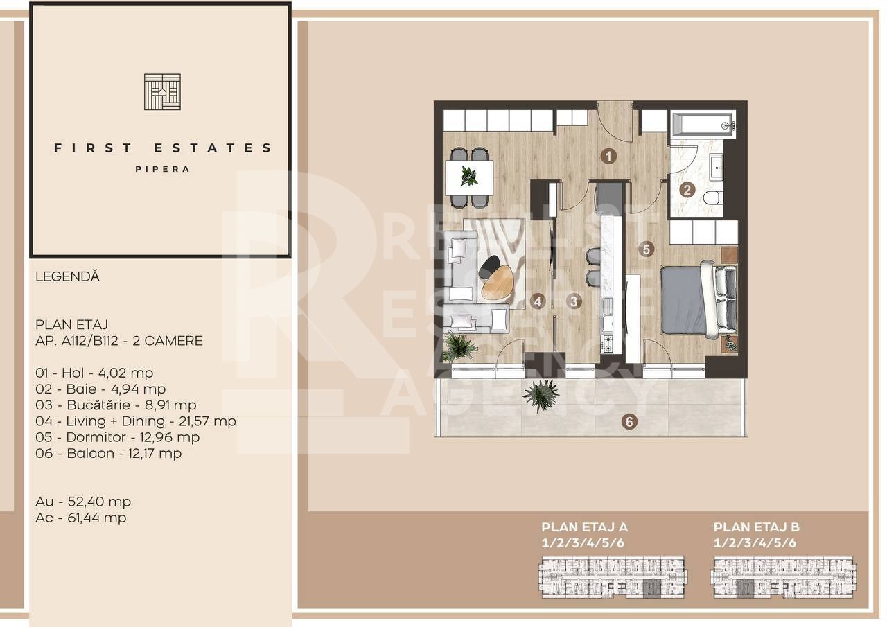 Vânzare, apartament, 2 camere, First Estates Pipera - Schiță 12