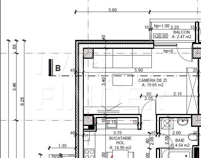 Apartament 1 cameră | 2 balcoane | Garaj | Sopor - Gheorgheni - Schiță 17