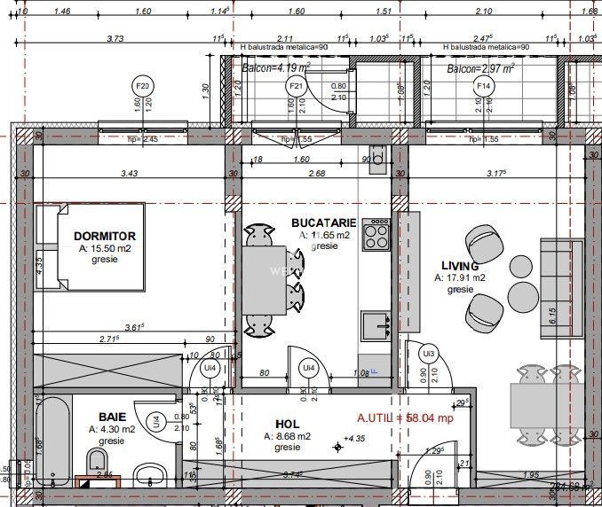 Apartament 2 camere, Dedeman, Sibiu - Schiță 7