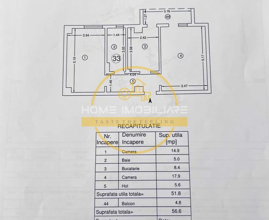 Bloc Nou , ap 2 camere , decomandat , Pacurari. - Poză 6