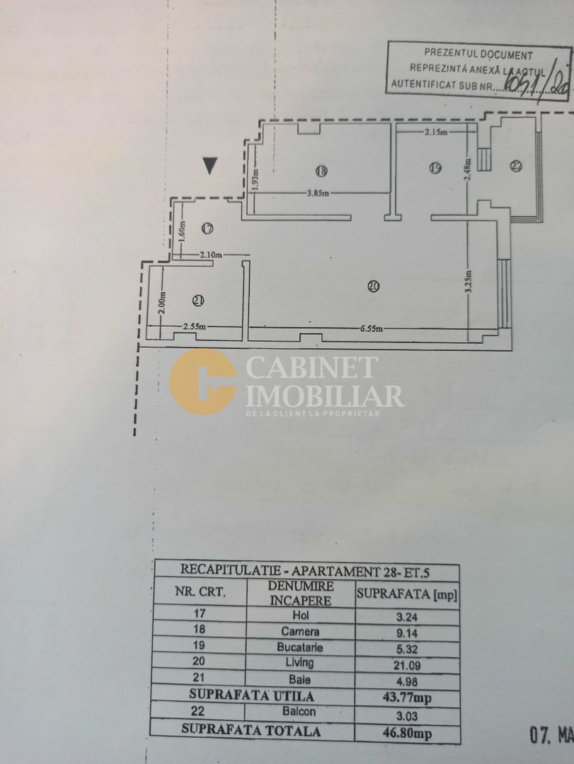 Apartament Cu 2 Camere Decomandat 45 mp Etaj 5 - Poză 8