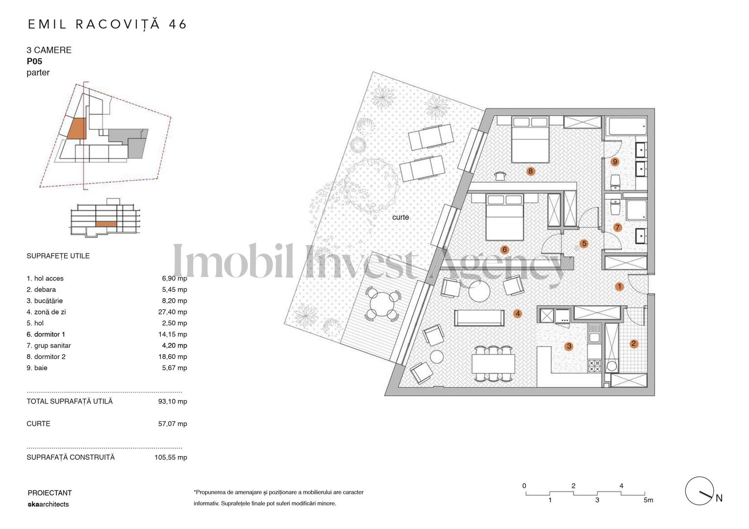 Apartament 3 camere de vanzare Pipera in bloc cu vedere la lac - Schiță 15