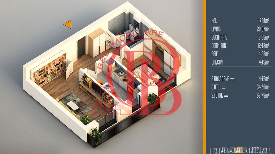 Oferta Lansare 2 camere decomandat proiect nou Pallady - Schiță 1