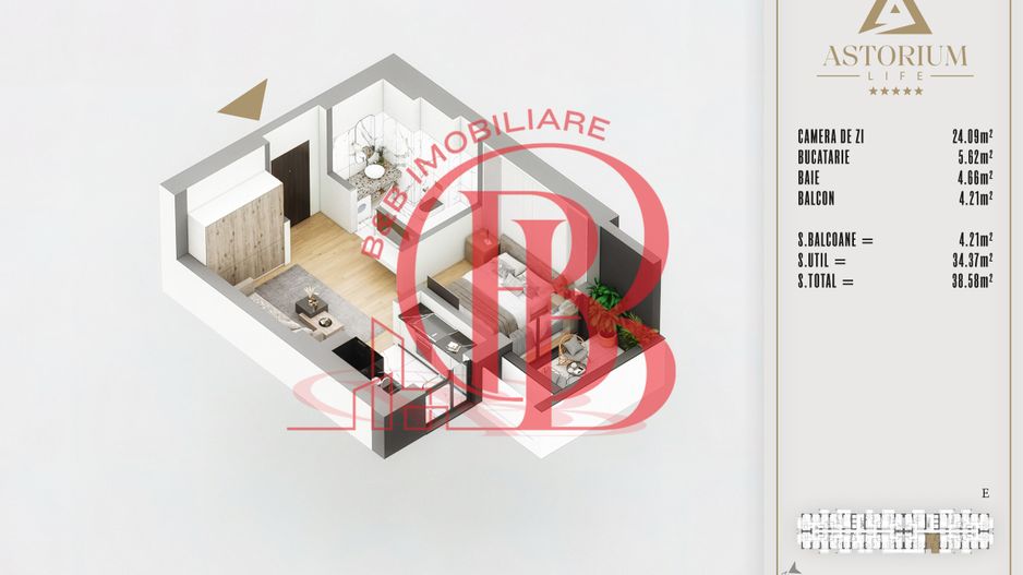 Garsoniera spatioasa proiect premium izolatie fonica - Schiță 5