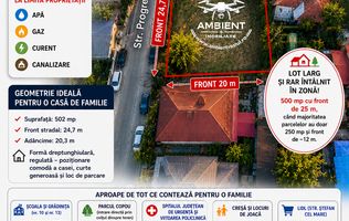 Teren intravilan 500 mp, front stradal 25 m, VASLUI - zona CARTIER;