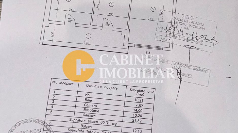 2 CAMERE SPATIOASE - 72 MP - LOC DE PARCARE - COMPLEX BROWN - Schiță 11