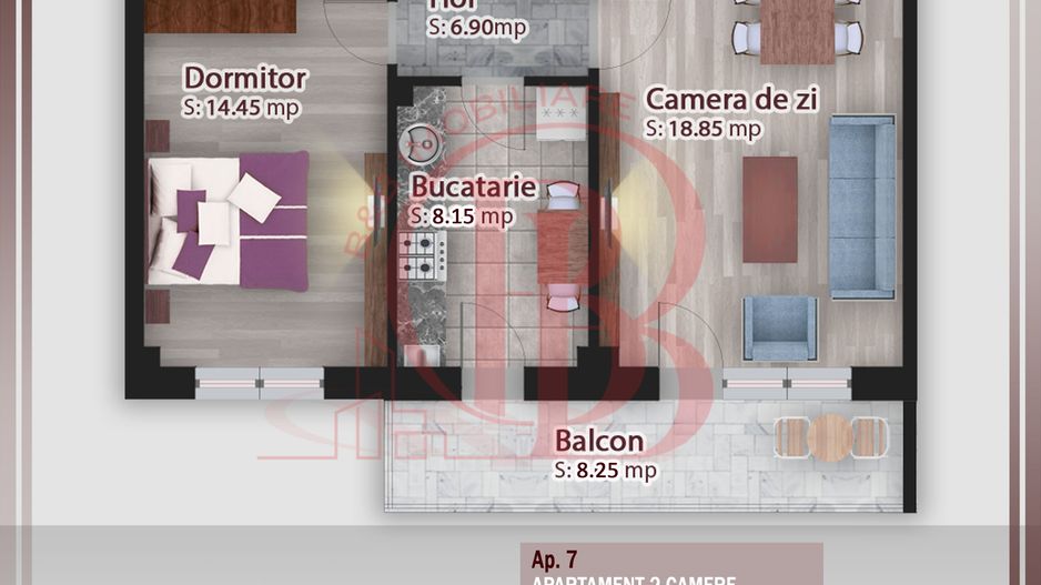 Apartament 2 camere Theodor Pallady Metrou Nicolae Teclu - Schiță 1