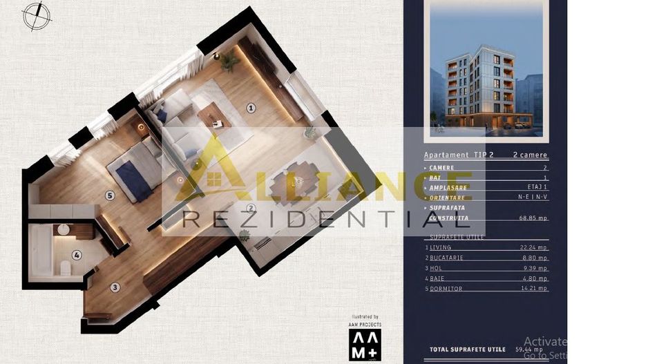 Metrou Tineretului - Apartament 2 camere open-space  - Bloc nou - Poză 2