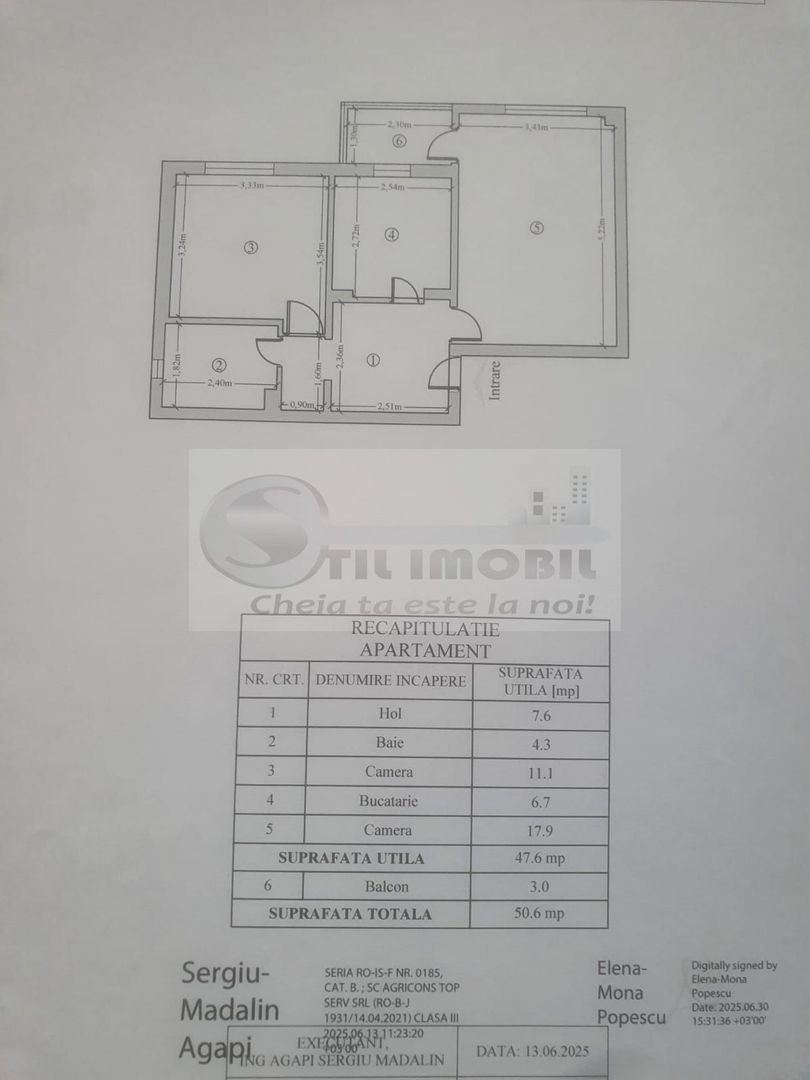 Ap Nicolina , 2 camere, 51 mp, decomandat – 108.000 € Neg. - Poză 7