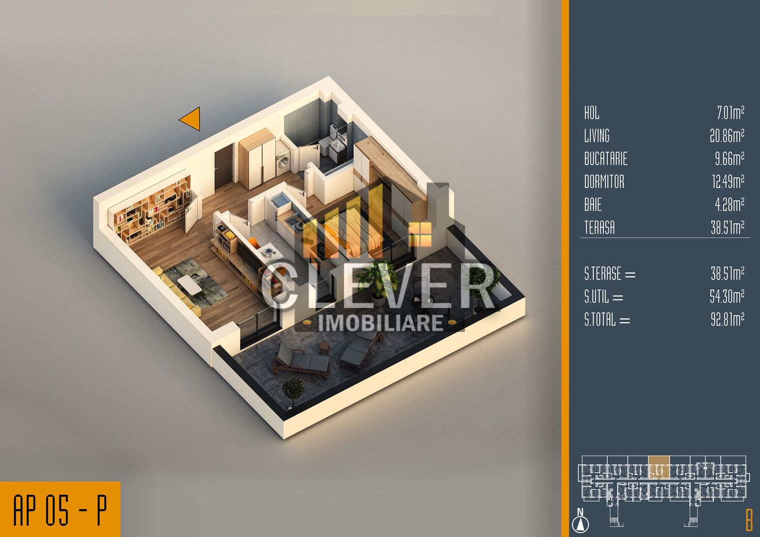 Apartament 2 camere + terasă mare | Bloc nou Pallady - Schiță 11