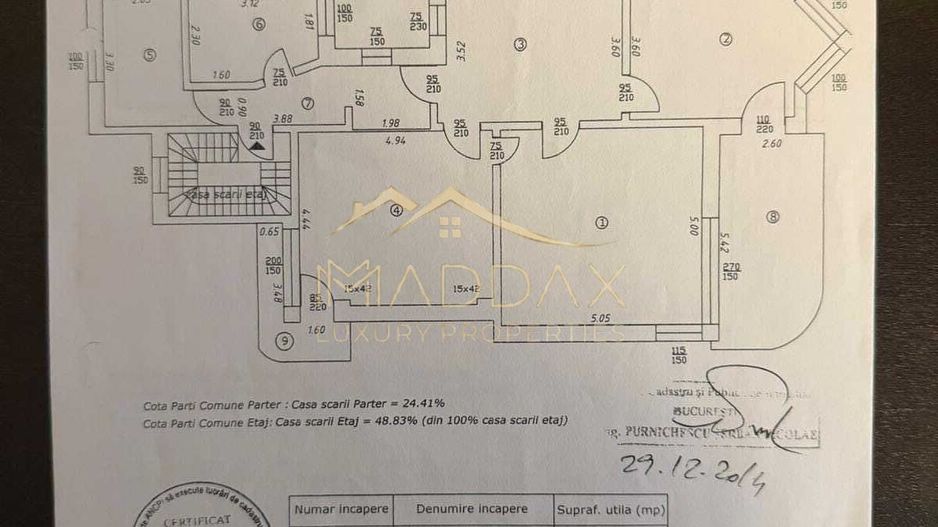 Apartament 4 camere*Vilă Dorobanți/ Curte superba/ Spațios - Schiță 34