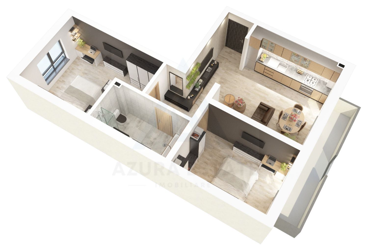 Apartament premium 61.2 mp utili 3 camere balcon 7.8 mp pe Dna Stanca - Poză 8