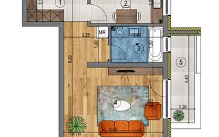 Garsoniera 1600 Euro/M2 - Poză 1