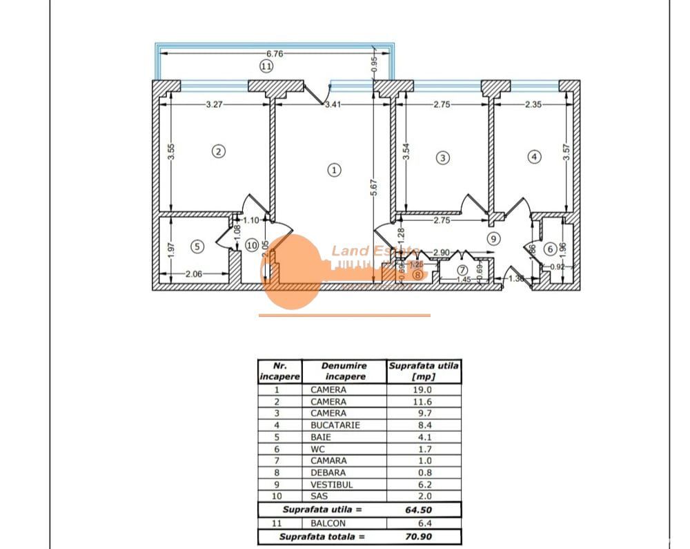 3 camere Dristor ( Centrala Termica-8 min metrou ) - Poză 4