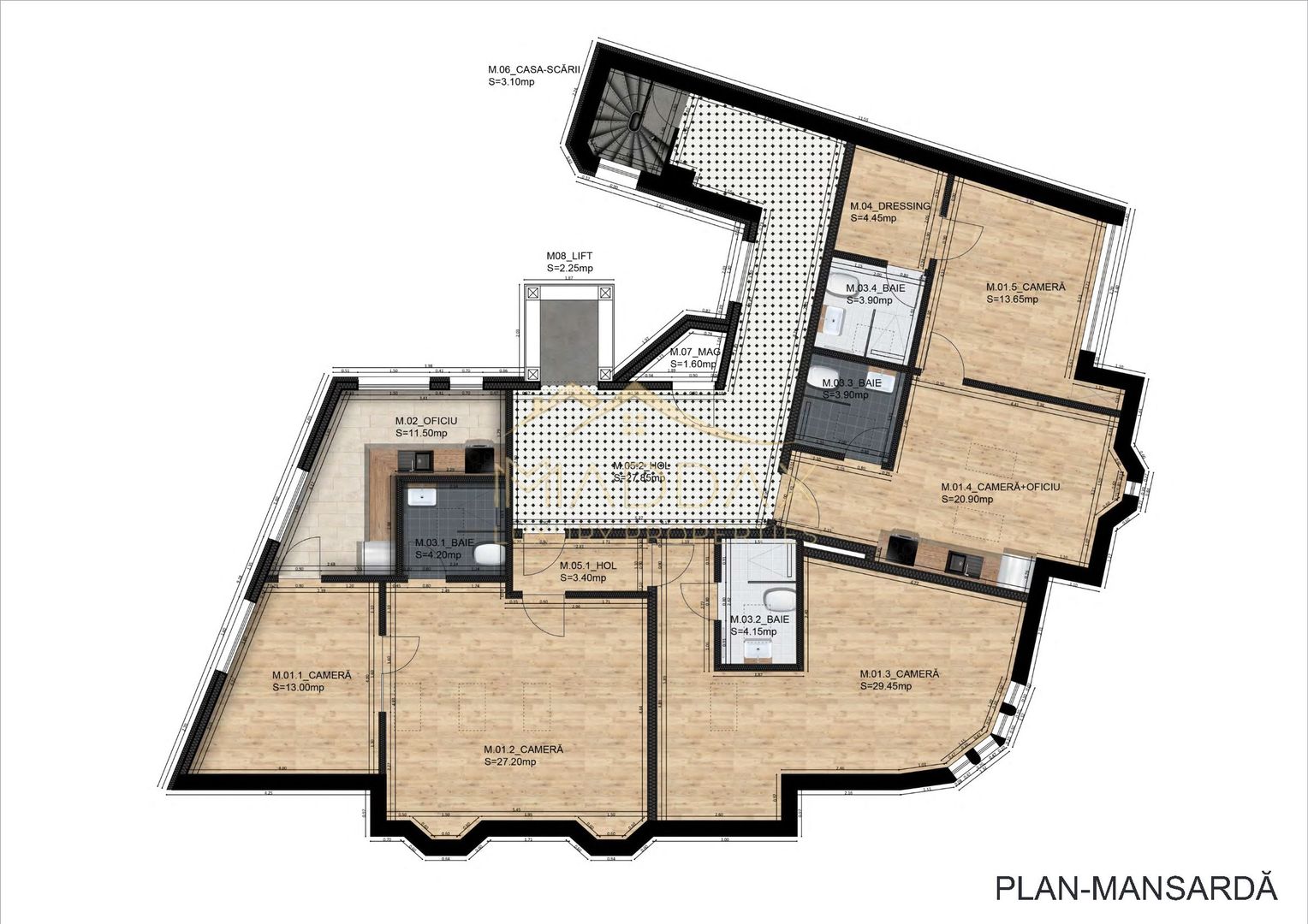Spatiu Apartamente/ Hotel //​ ​1027.80 mp // Zona Obor - Schiță 39