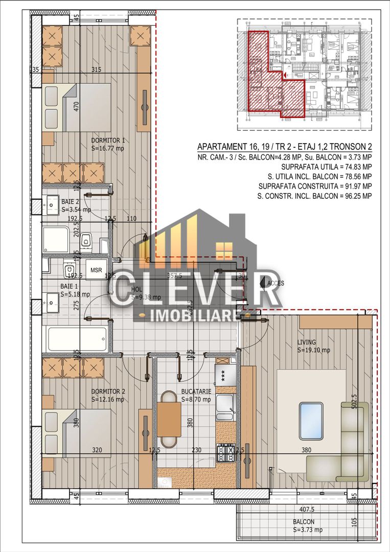 Apartament 3 camere 2 Bai Theodor Pallady - Poză 1