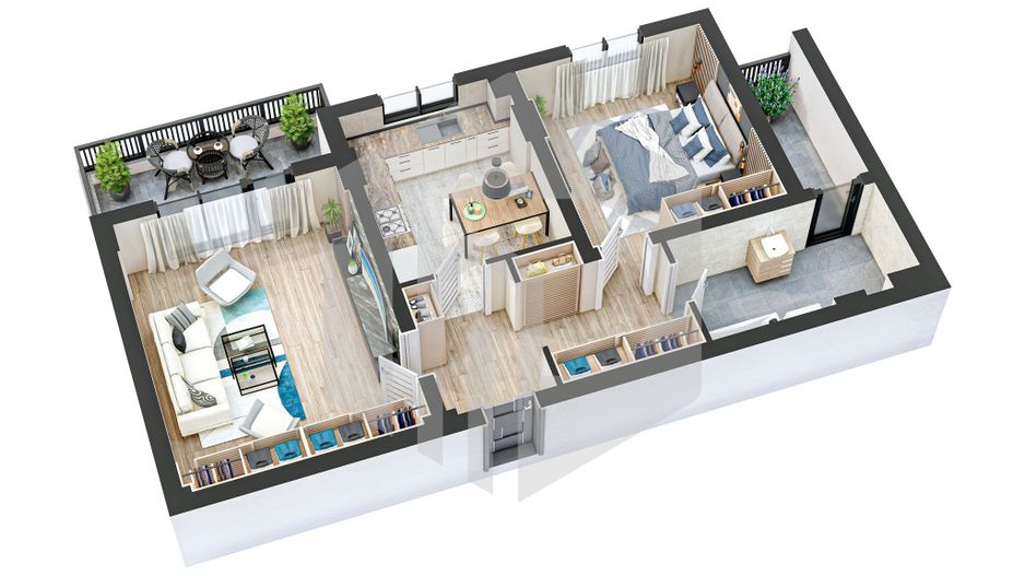 Apartament 2 camere - Etaj intermediar - Decomandat - Rahovei - Poză 2