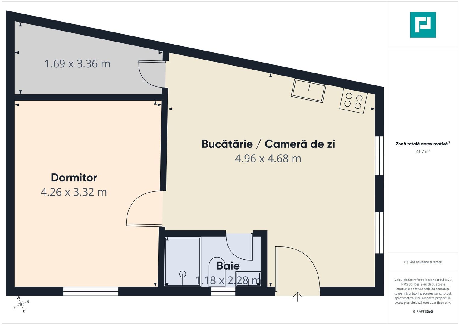 Apartament 2 camere parter în Arad, zona Boul Roşu - Poză 4