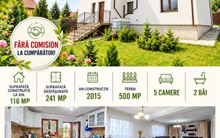 VILĂ individuală P+1E,  teren 500 mp, VASLUI zona Castanilor; - Poză 1